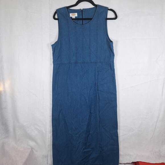 Talbots Jeans Maxi dress 100% cotton size 8 modest cottagecore - Picture 1 of 5